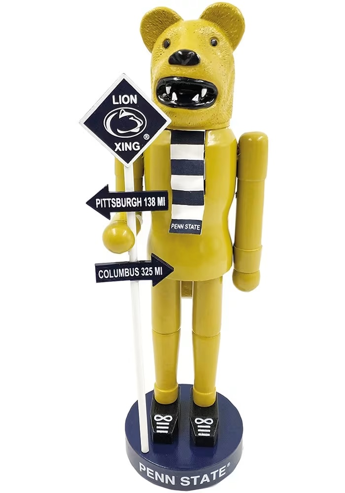Navy Blue Penn State Nittany Lions 12in Mascot Nutcracker Decor