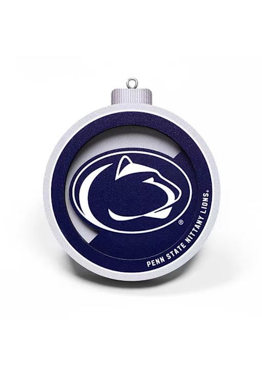 Blue Penn State Nittany Lions 3D Logo Series Ornament