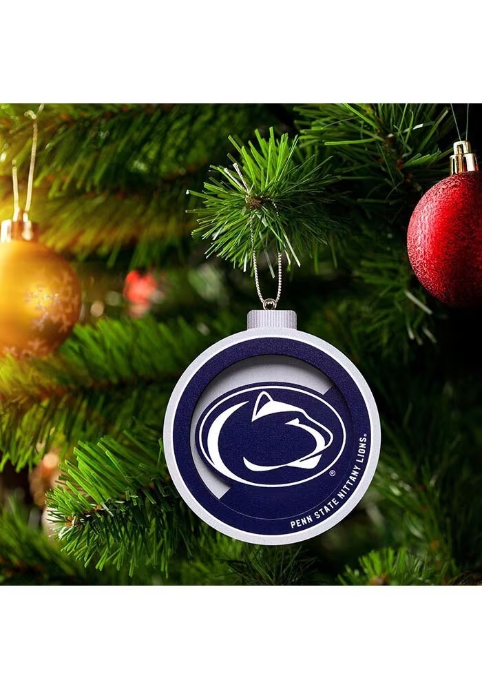 Blue Penn State Nittany Lions 3D Logo Series Ornament