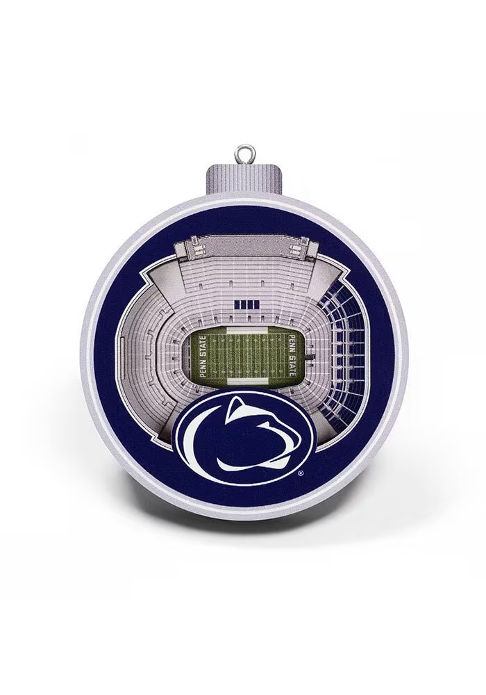 Blue Penn State Nittany Lions 3D Stadium View Ornament