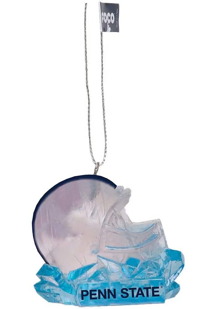 Blue Penn State Nittany Lions Helmet Ice Sculpture Ornament