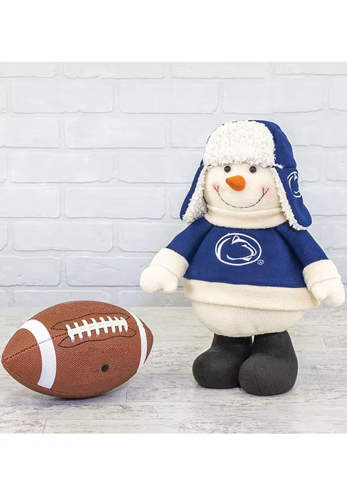 Blue Penn State Nittany Lions Sherpa Snowman Decor