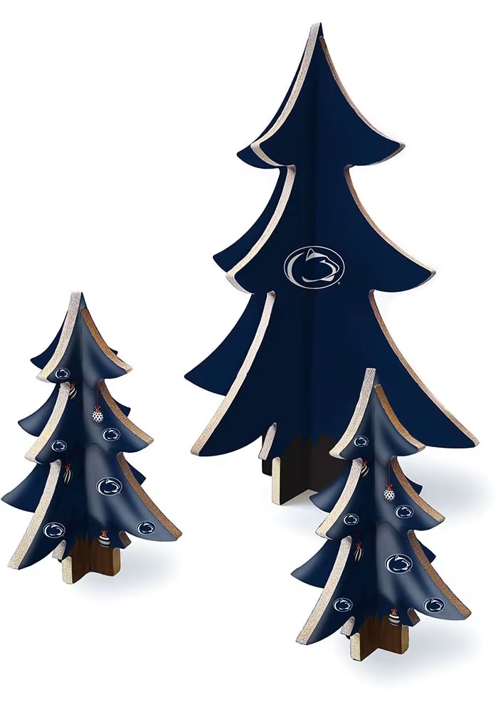 Blue Penn State Nittany Lions 3 Piece Set Desktop Tree Set Decor