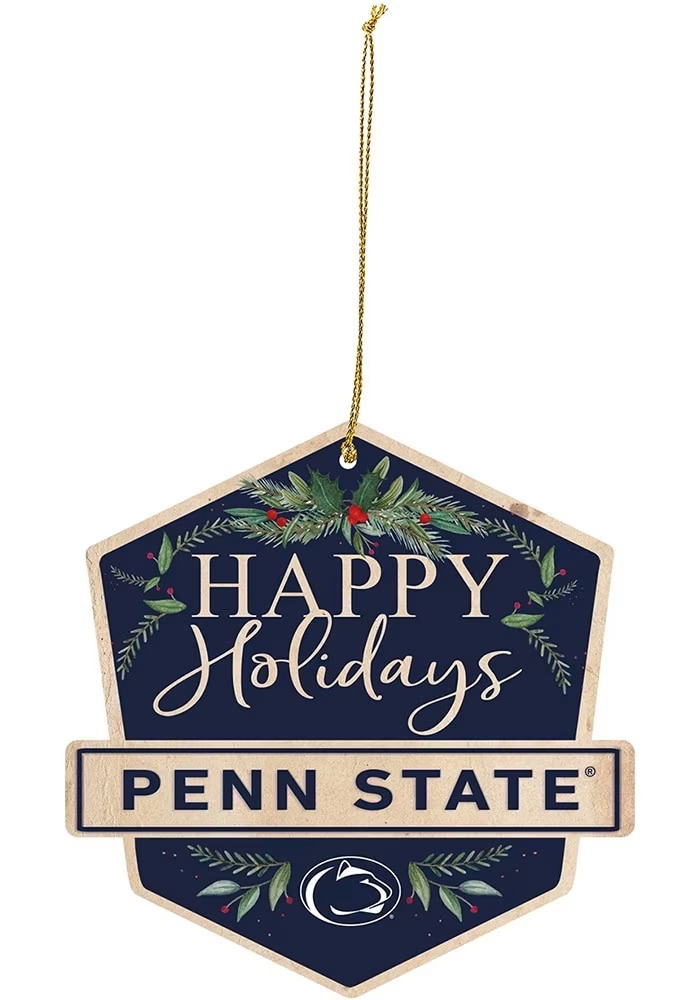 Blue Penn State Nittany Lions Badge Ornament