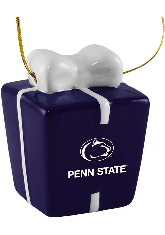 Blue Penn State Nittany Lions Ceramic Gift Box Ornament Ornament