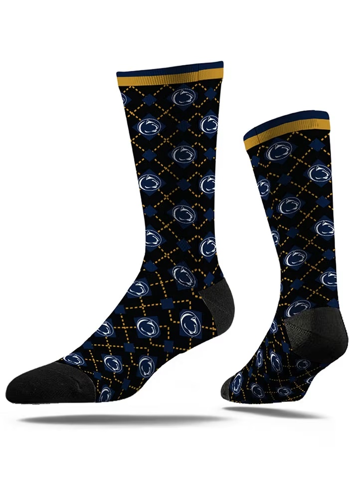 Repeat Classic Penn State Nittany Lions Mens Argyle Socks - Black