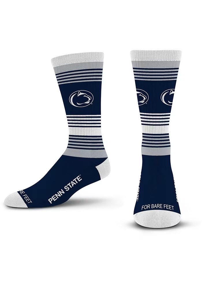 Ombre Stripe Penn State Nittany Lions Mens Crew Socks - Navy Blue