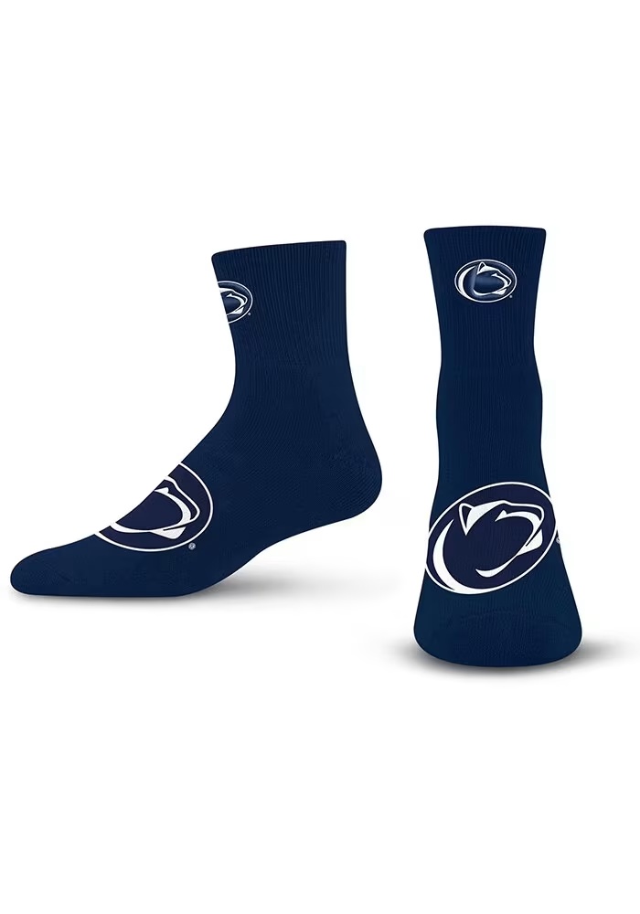Big Teams Penn State Nittany Lions Mens Quarter Socks - Navy Blue