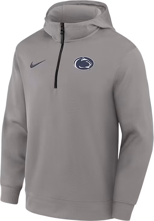 Mens Penn State Nittany Lions Ash Nike DriFIT Half Zip Long Sleeve Hoodie