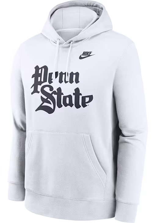 Mens Penn State Nittany Lions White Nike Throwback Hooded Sweatshirt
