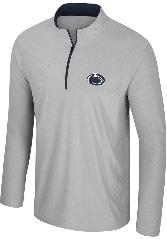 Mens Penn State Nittany Lions Grey Colosseum Atomic Qtr Zip Pullover