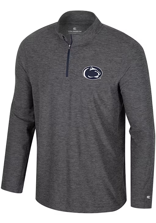 Mens Penn State Nittany Lions Charcoal Colosseum Hartman Qtr Zip Pullover