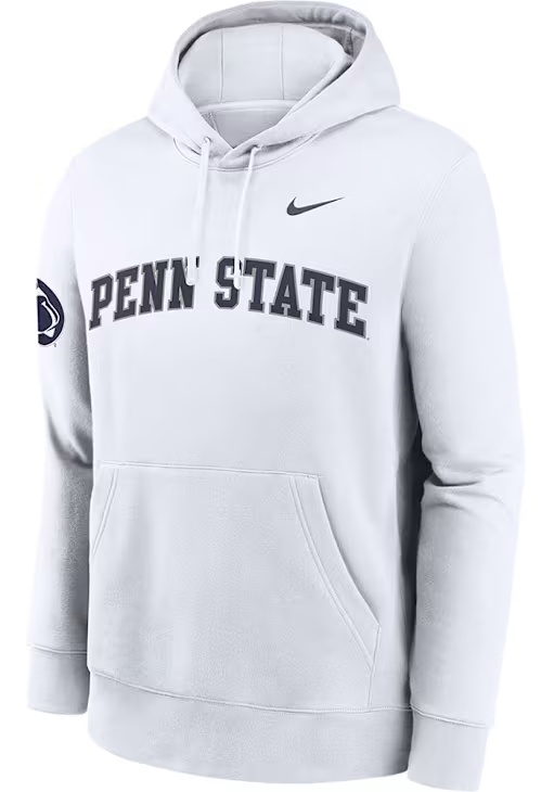 Mens Penn State Nittany Lions White Nike Club Fleece Hooded Sweatshirt