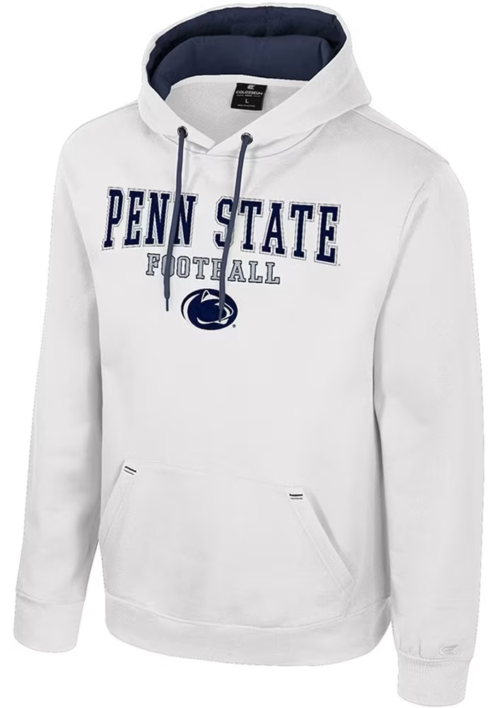 Mens Penn State Nittany Lions White Colosseum Charlie Hooded Sweatshirt