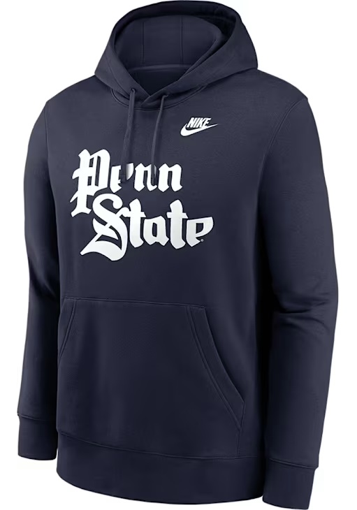 Mens Penn State Nittany Lions Navy Blue Nike Throwback Hooded Sweatshirt