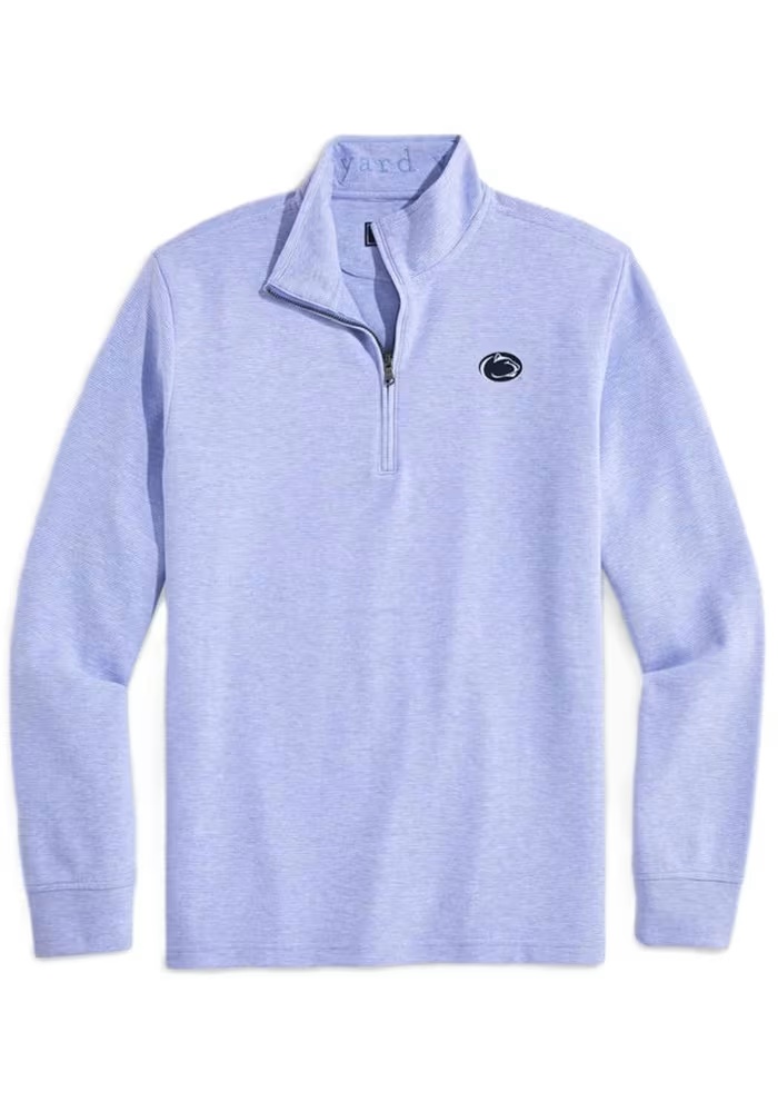 Mens Penn State Nittany Lions Light Blue Vineyard Vines Shep Shirt Qtr Zip Pullover