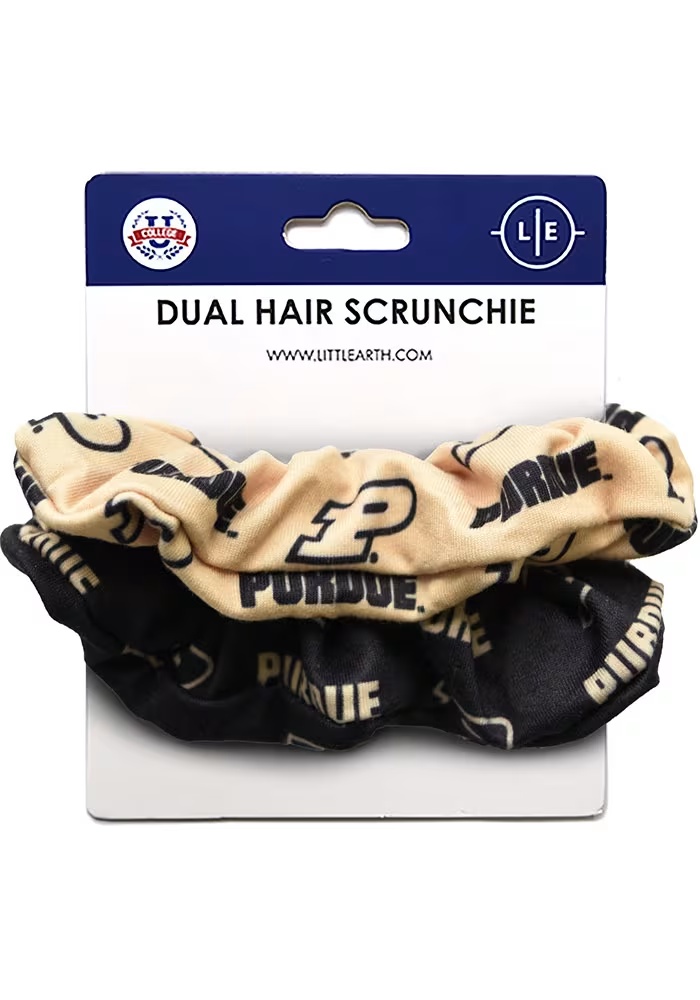 Dual Hair Twist Purdue Boilermakers Womens Hair Scrunchie - Black
