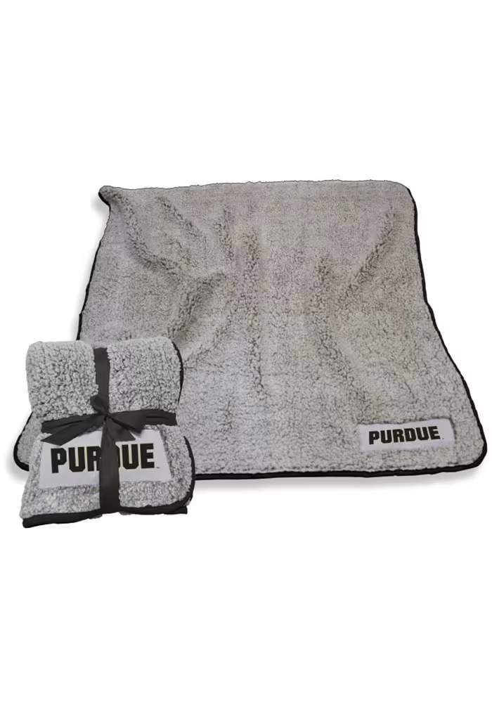 Purdue Boilermakers Black Logo Brands Frosty Sherpa Fleece Blanket