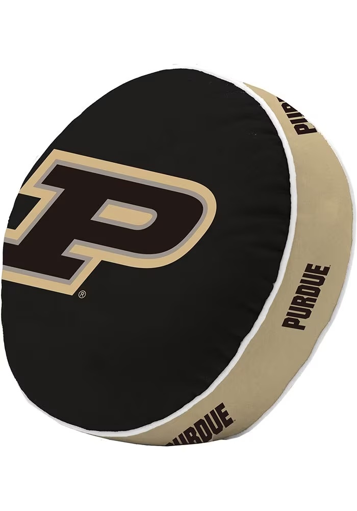 Boilermakers Gold Logo Brands Puff Throw Pillow