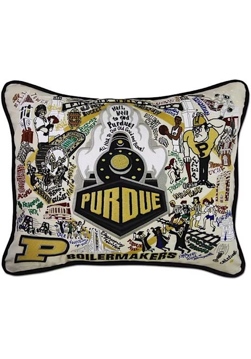 White Boilermakers 16x20 Embroidered Throw Pillow