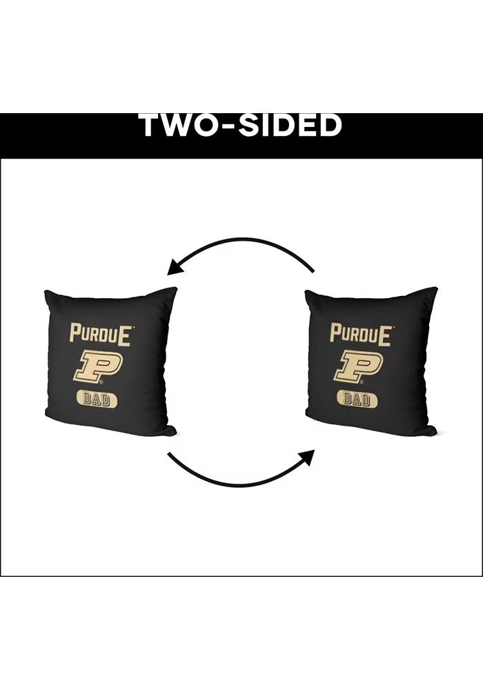 Black Boilermakers Dad 18x18 Throw Pillow
