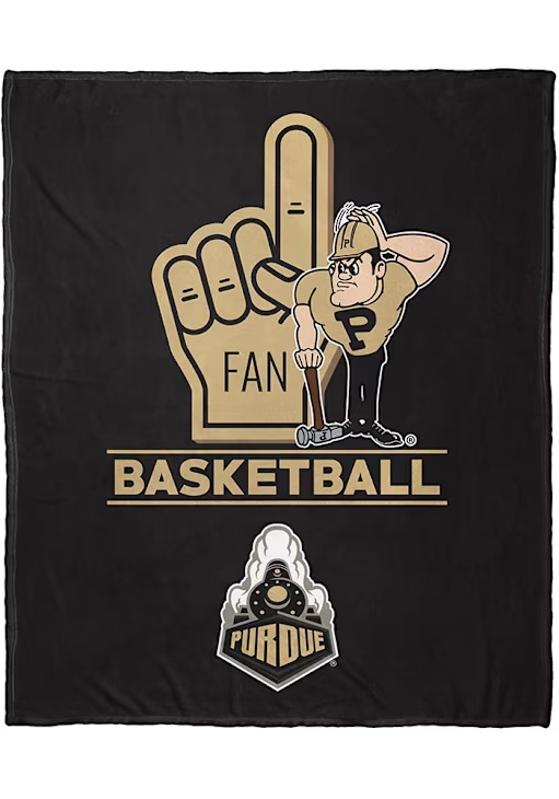 Black Purdue Boilermakers Number 1 Fan Fleece Blanket