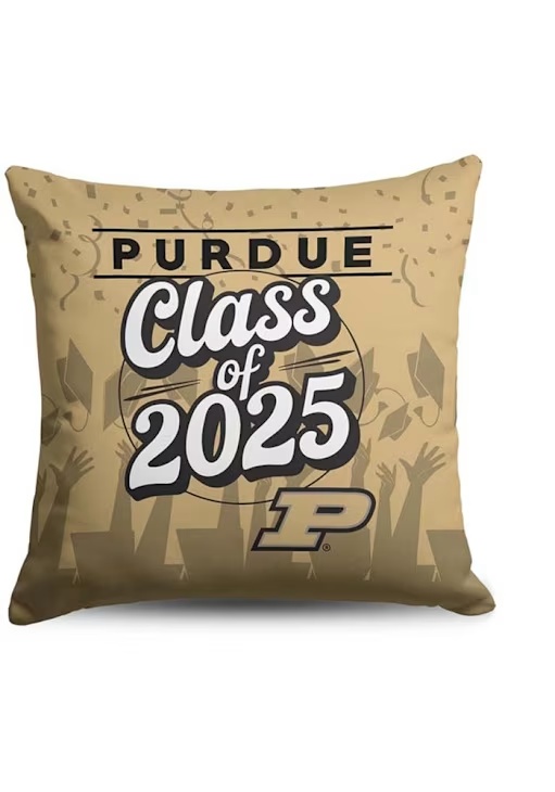 Gold Boilermakers Class of 2025 18x18 Throw Pillow