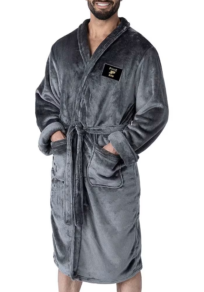 Silver Purdue Boilermakers Dad Silk Touch Bathrobes