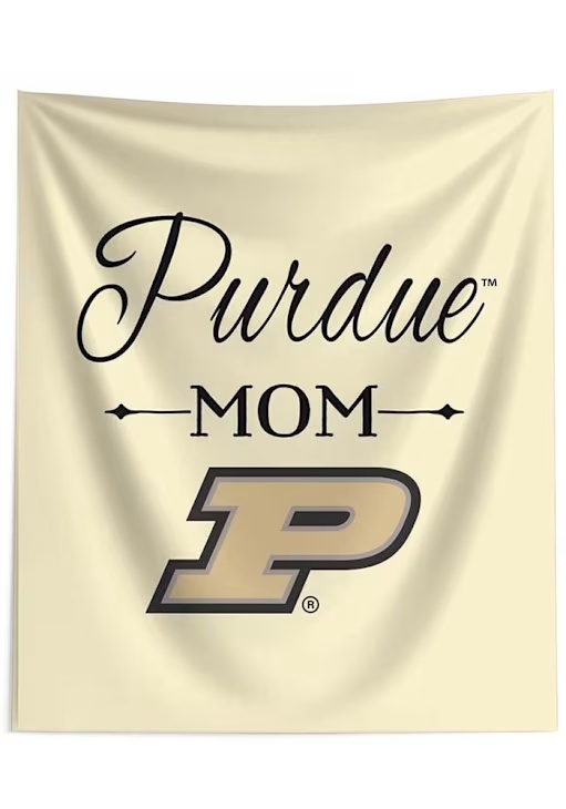 White Purdue Boilermakers Mom 50x60 Tapestry Blanket