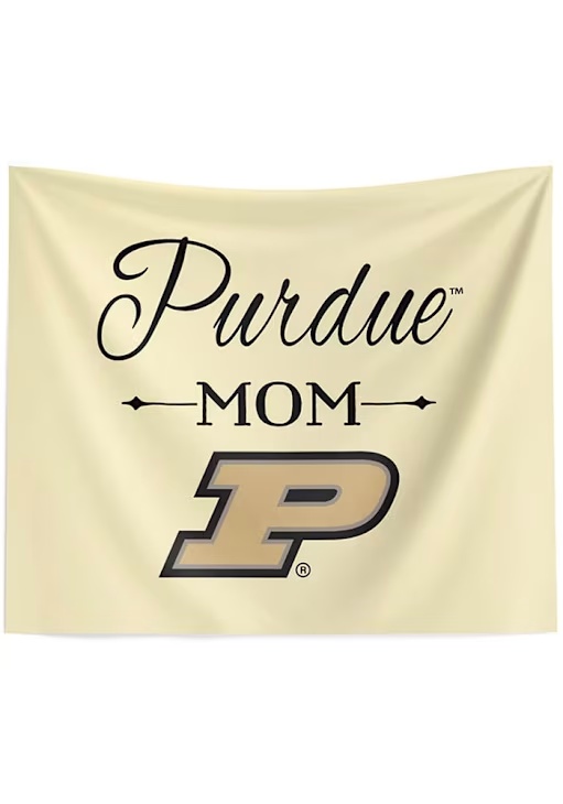 White Purdue Boilermakers Mom 34x40 Tapestry Blanket