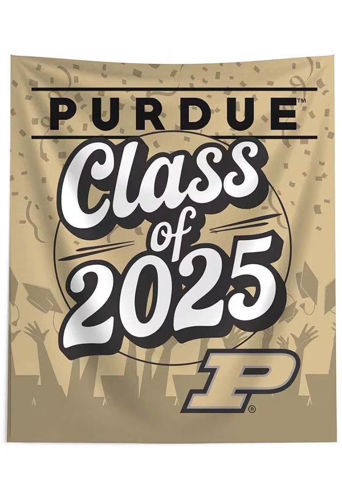 Gold Purdue Boilermakers Class of 2025 50x60 Tapestry Blanket