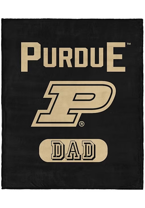 Black Purdue Boilermakers Dad Silk Touch Fleece Blanket