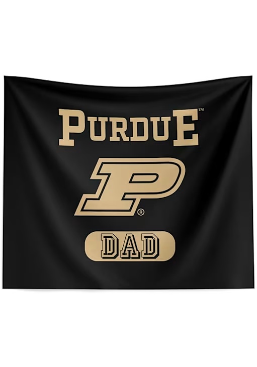 Black Purdue Boilermakers Dad 34x40 Tapestry Blanket