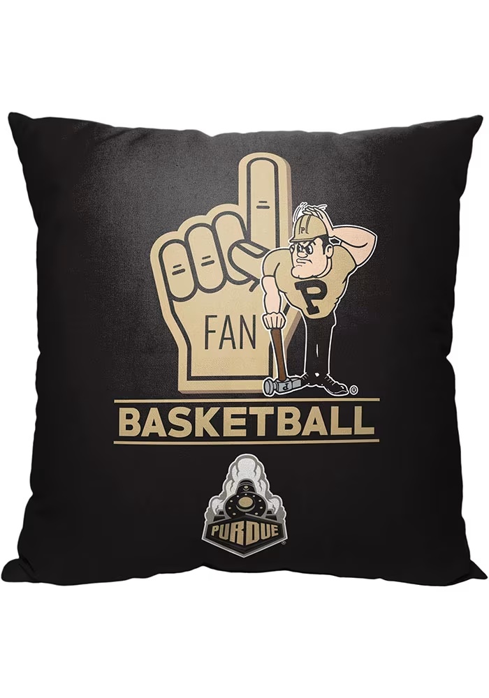Black Boilermakers Number 1 Fan Throw Pillow