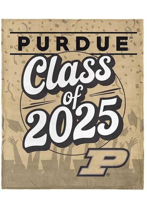 Gold Purdue Boilermakers Class of 2025 Silk Touch Fleece Blanket