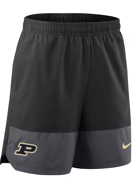 Mens Purdue Boilermakers Black Nike Primary Team Logo Woven Shorts