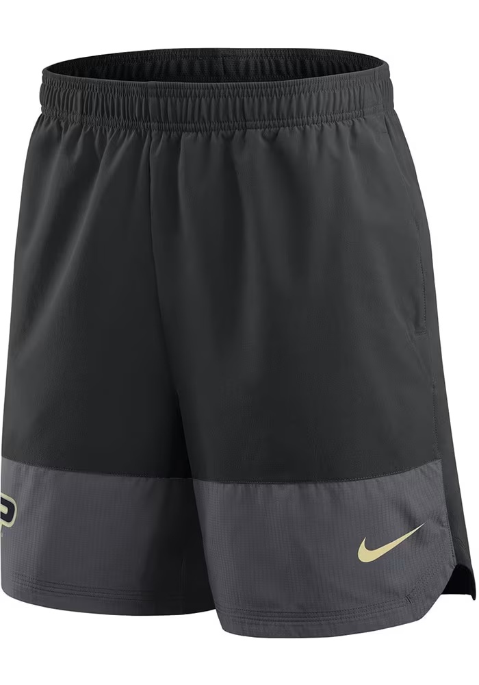 Mens Purdue Boilermakers Black Nike Primary Team Logo Woven Shorts
