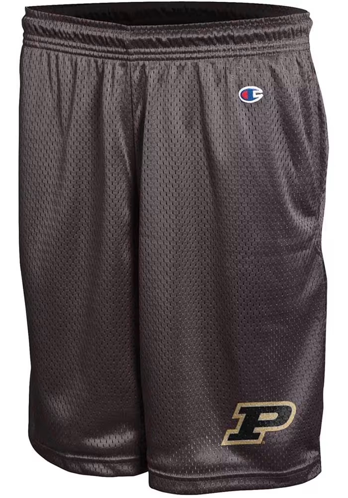 Mens Purdue Boilermakers Grey Champion Mesh Shorts