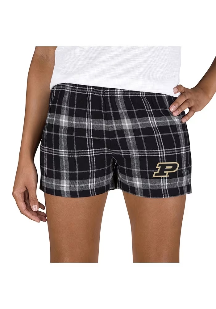 Womens Purdue Boilermakers Ash Concepts Sport Ultimate Flannel Shorts