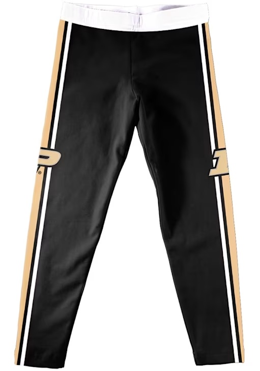 Infant Girls Purdue Boilermakers Black Vive La Fete Stripe Bottoms Leggings