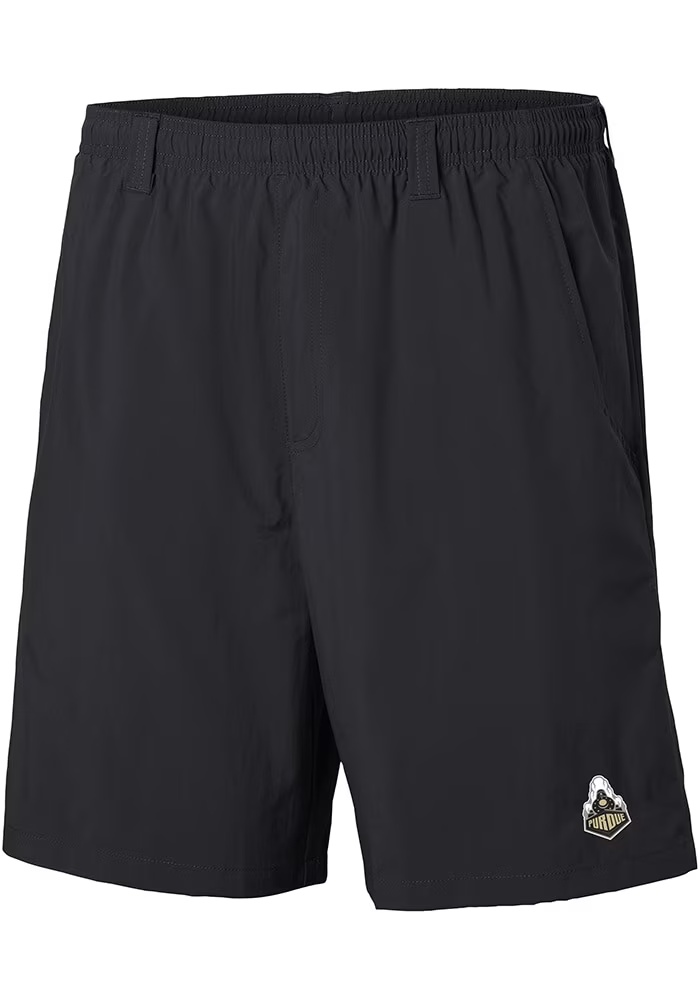Mens Purdue Boilermakers Black Columbia Heat Seal Backcast Shorts