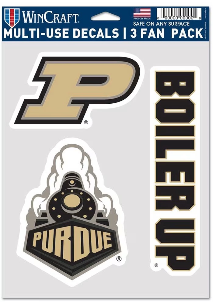 Purdue Boilermakers Gold  Triple Pack Decal