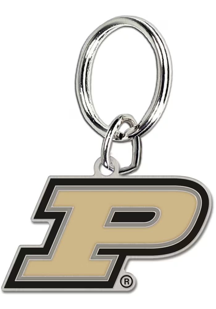 Black Purdue Boilermakers Logo Keychain