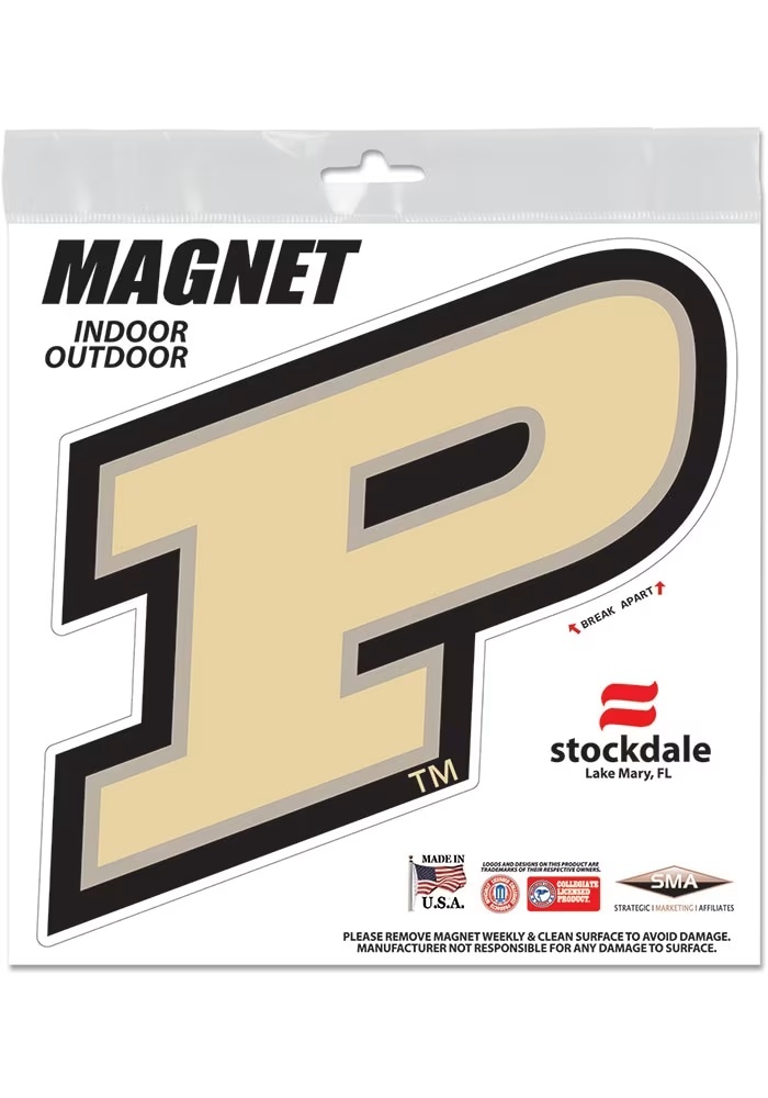 Purdue Boilermakers Gold  6x6 Car Magnet