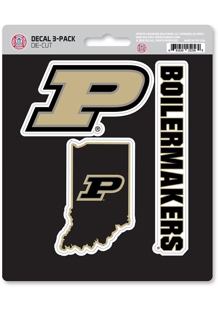 Gold Purdue Boilermakers 3 pk Decal