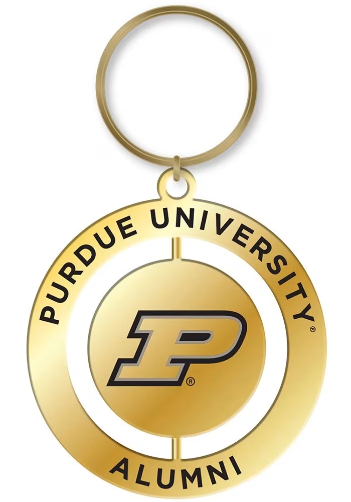 Black Purdue Boilermakers Alumni Spinner Keychain