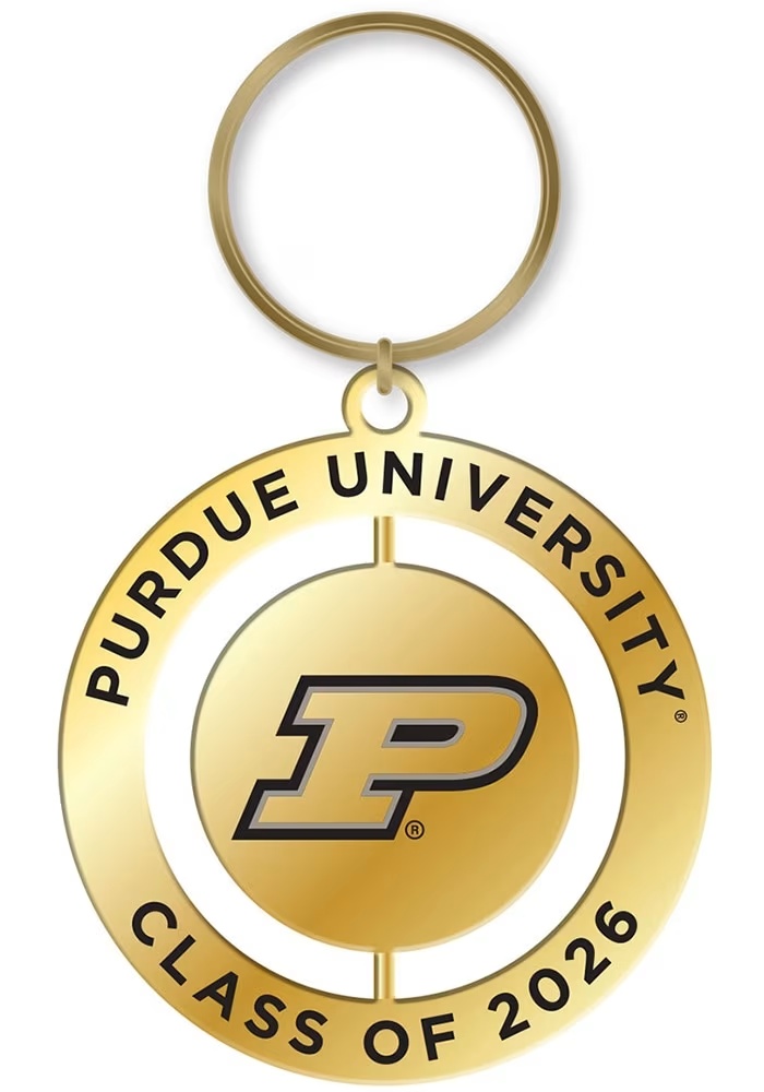 Black Purdue Boilermakers Class of 2026 Spinner Keychain