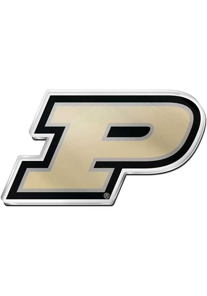 Purdue Boilermakers Black  Color Acrylic Car Emblem