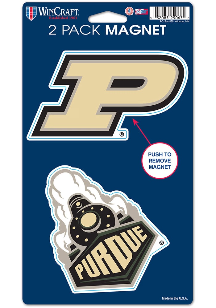 Black  Purdue Boilermakers 5x9 2pk Magnet