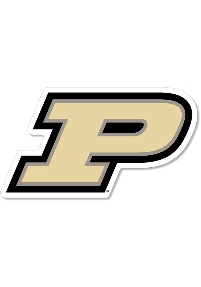 Black Purdue Boilermakers 2" "P" Dizzler Stickers